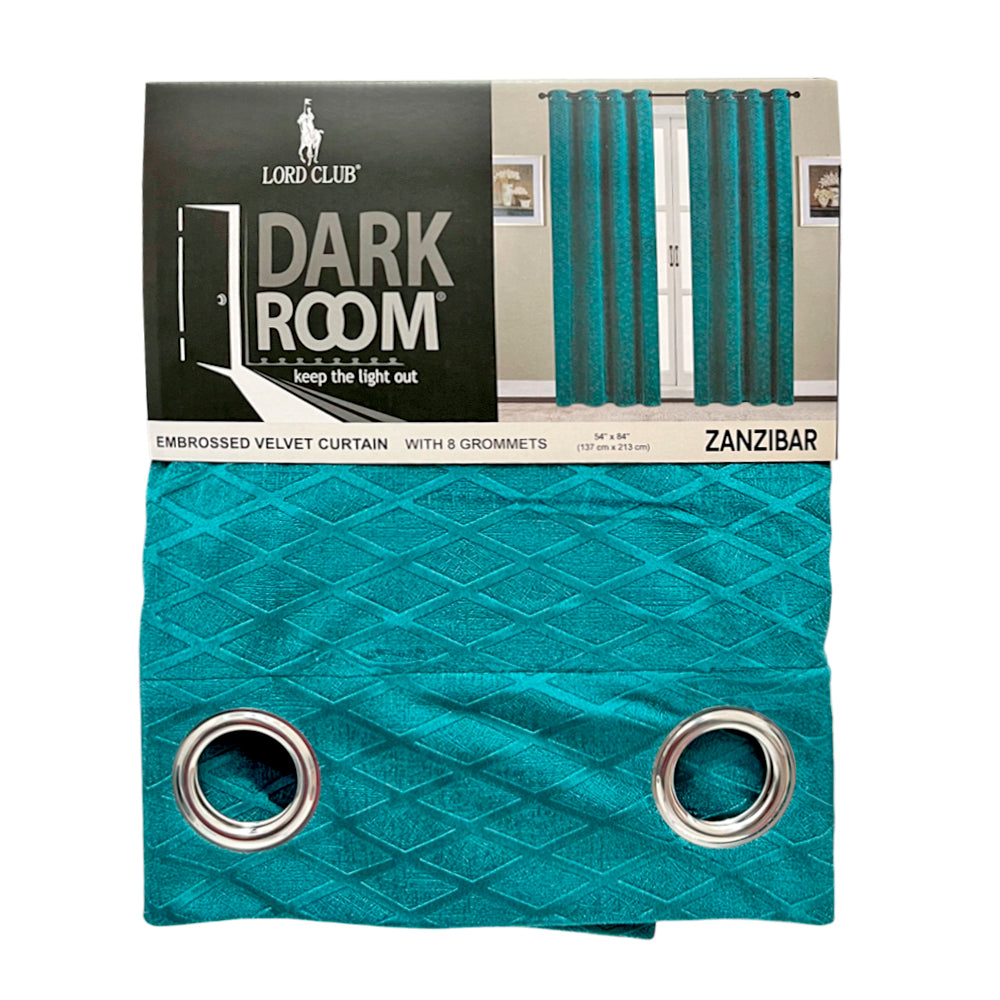 Cortina Zanzibar Lord Club 54" x 84" con Aros – Dark Room