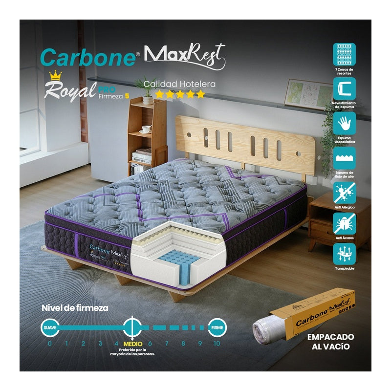 Colchon Twin Al Vacio Royal 5 Star - CARBONE - 11108722