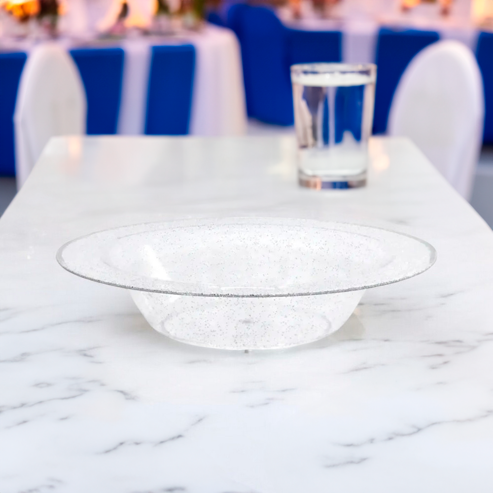 Bowl Lillian Silver Glitter Plástico 14 oz