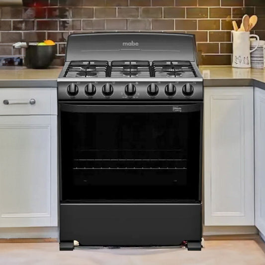 Estufa A Gas Mabe 30" / 6 Quemadores / Negro