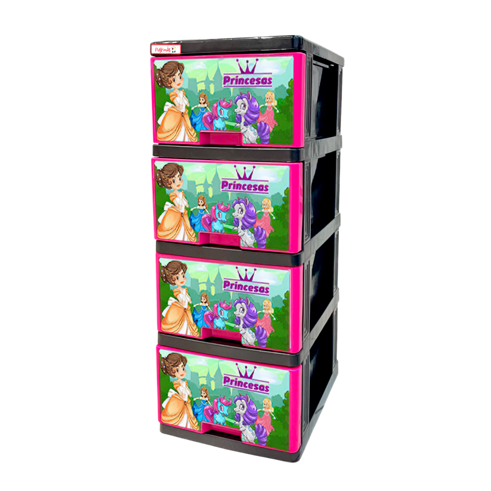 Gavetero Mediano Plastimas De 4 Gavetas Princesa