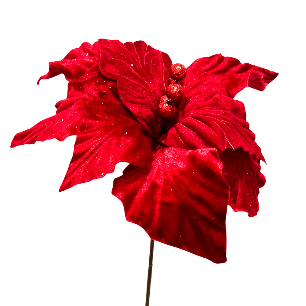 Flor Poinsettia 35 CM Rojo - Montefiori Christmas