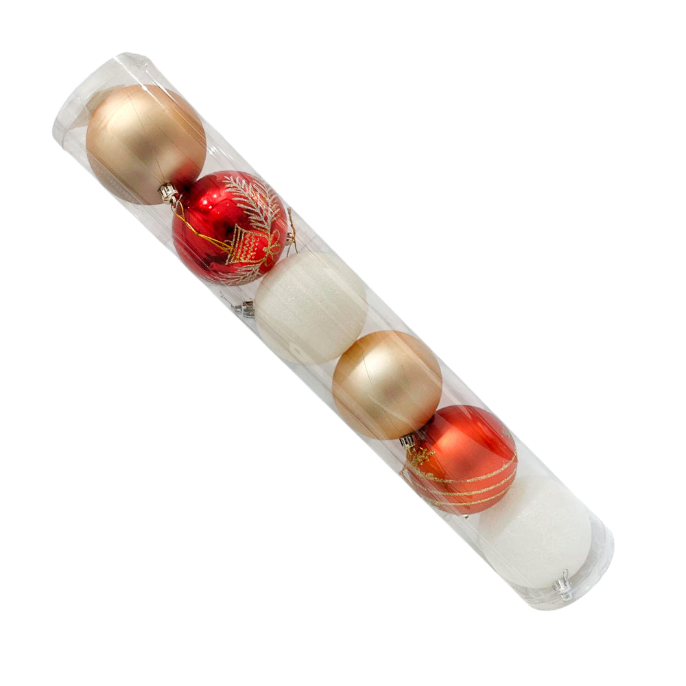 Bola De Navidad Surtido / Escarchado/ Liso / Brillante / 8 CM / 6 Pzs - Maranelo Christmas