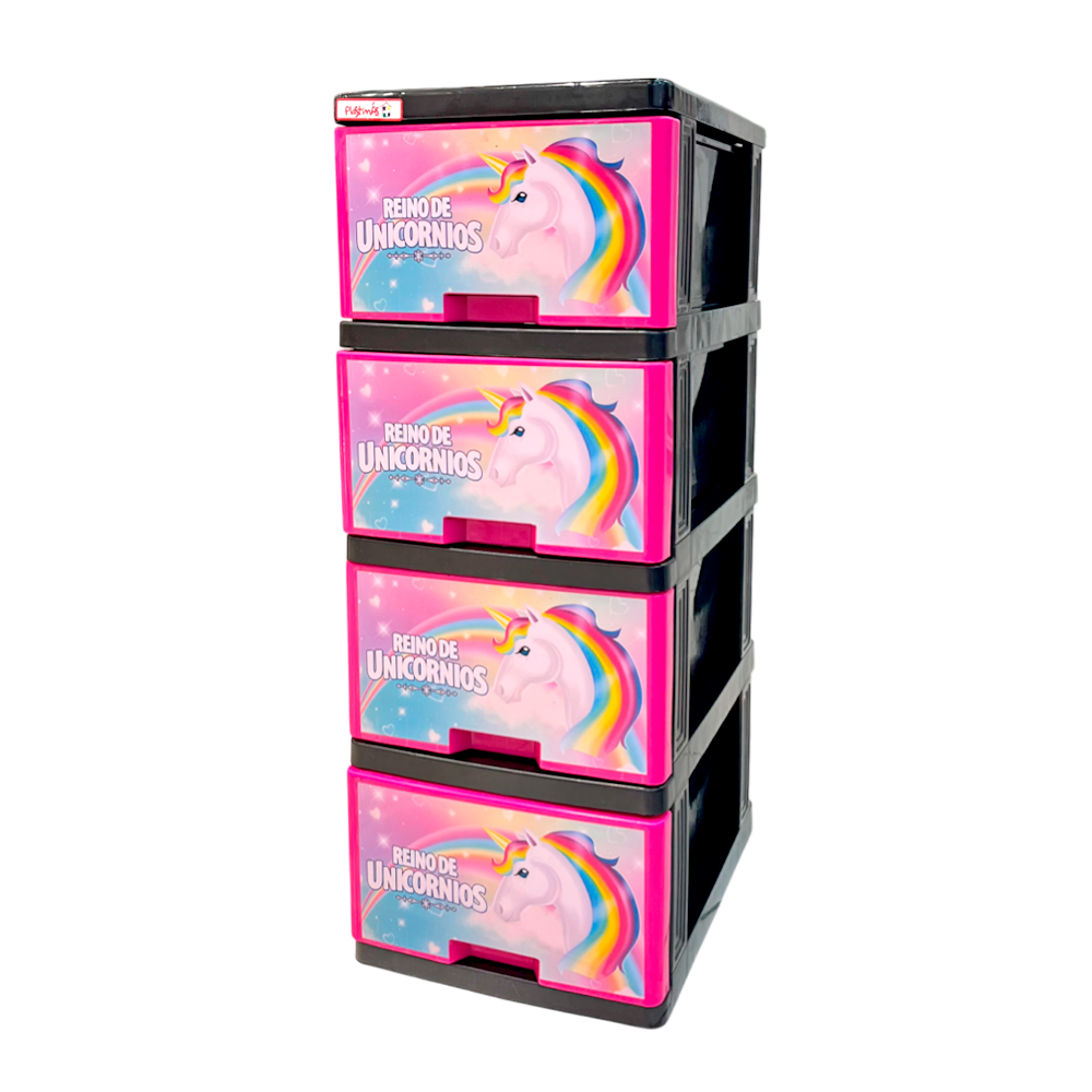 Gavetero Mediano Plastimas De 4 Gavetas Unicornio