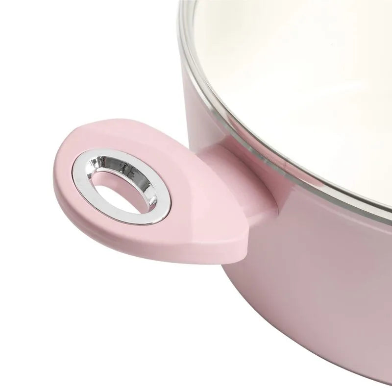 Juego de Ollas y Sartén Gibson Plaza Café Rosado 7 Piezas