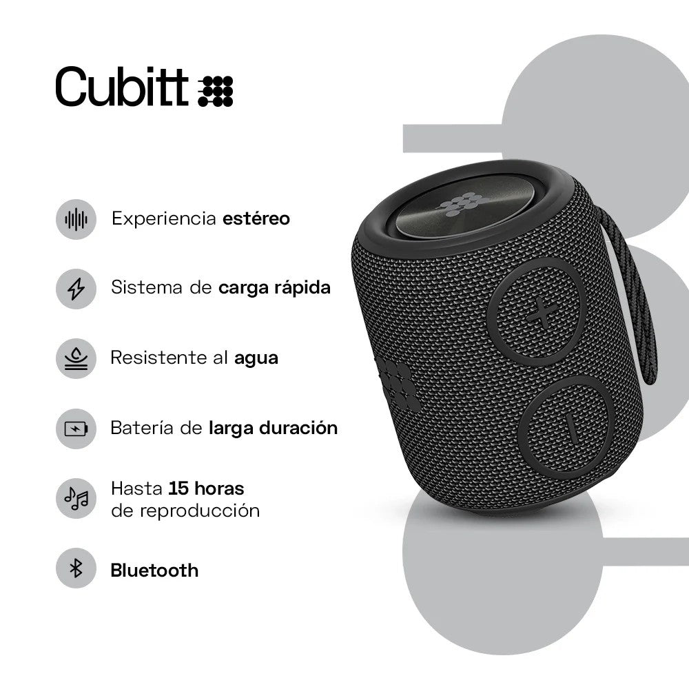 Bocina Portátil Cubitt Power Go / Obsidian Black / IPX7