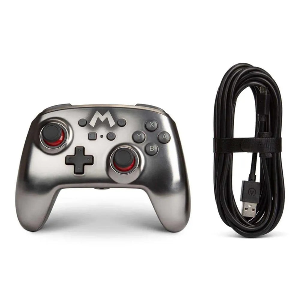 Control Alámbrico Para Nintendo Switch Mario Power A Metálico