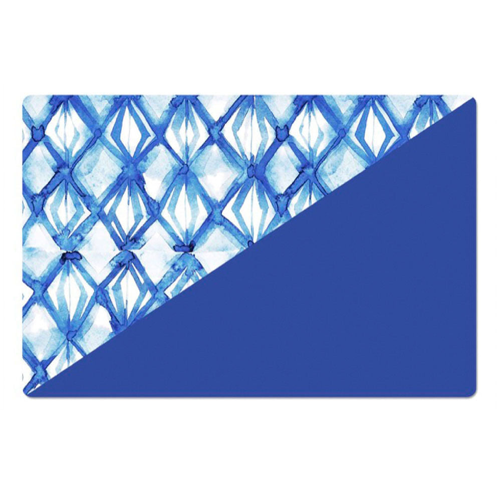 Individual Soho Rombos Reversible - Azul