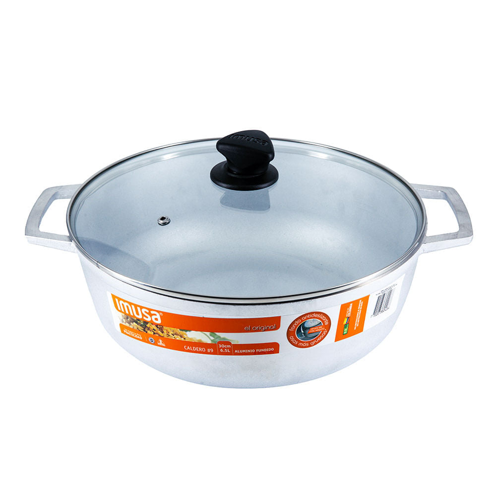 Paila Imusa De Aluminio Con Tapa 6.5 L