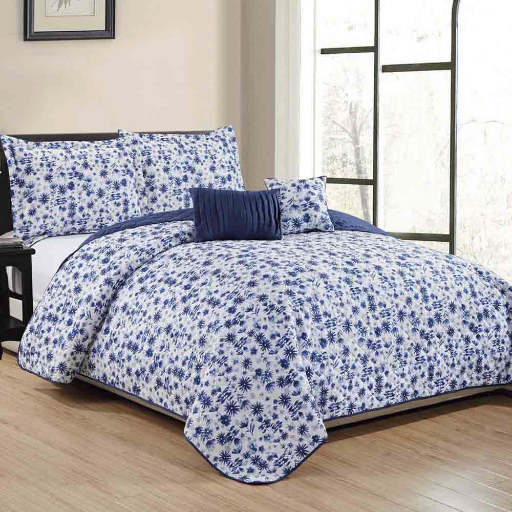 Sobrecama Queen Rt Designer Juego 5 Piezas Reversible