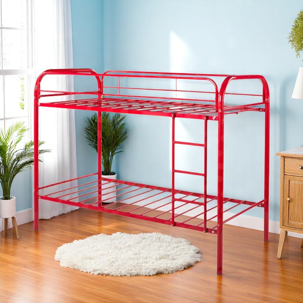 Camarote Twin/Twin Elements Furniture Rojo De Metal