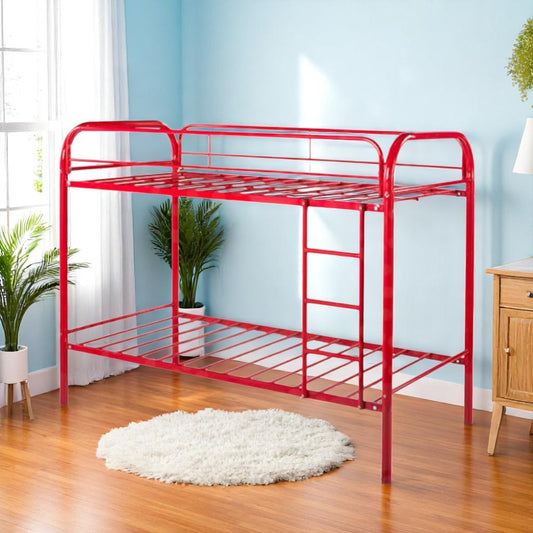 Camarote Twin/Twin Elements Furniture Rojo De Metal