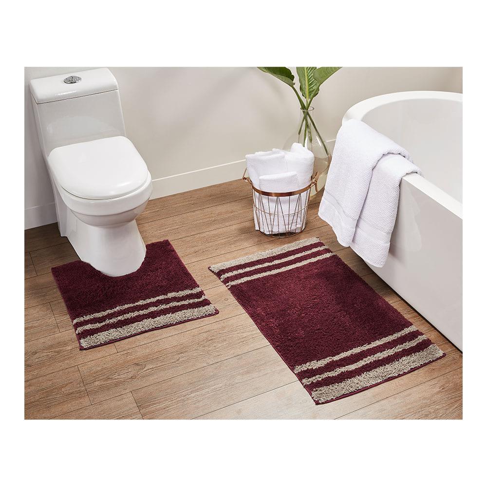 Alfombra Para Baño Rt Designer Bedford de 2 Piezas - Rojo Vino