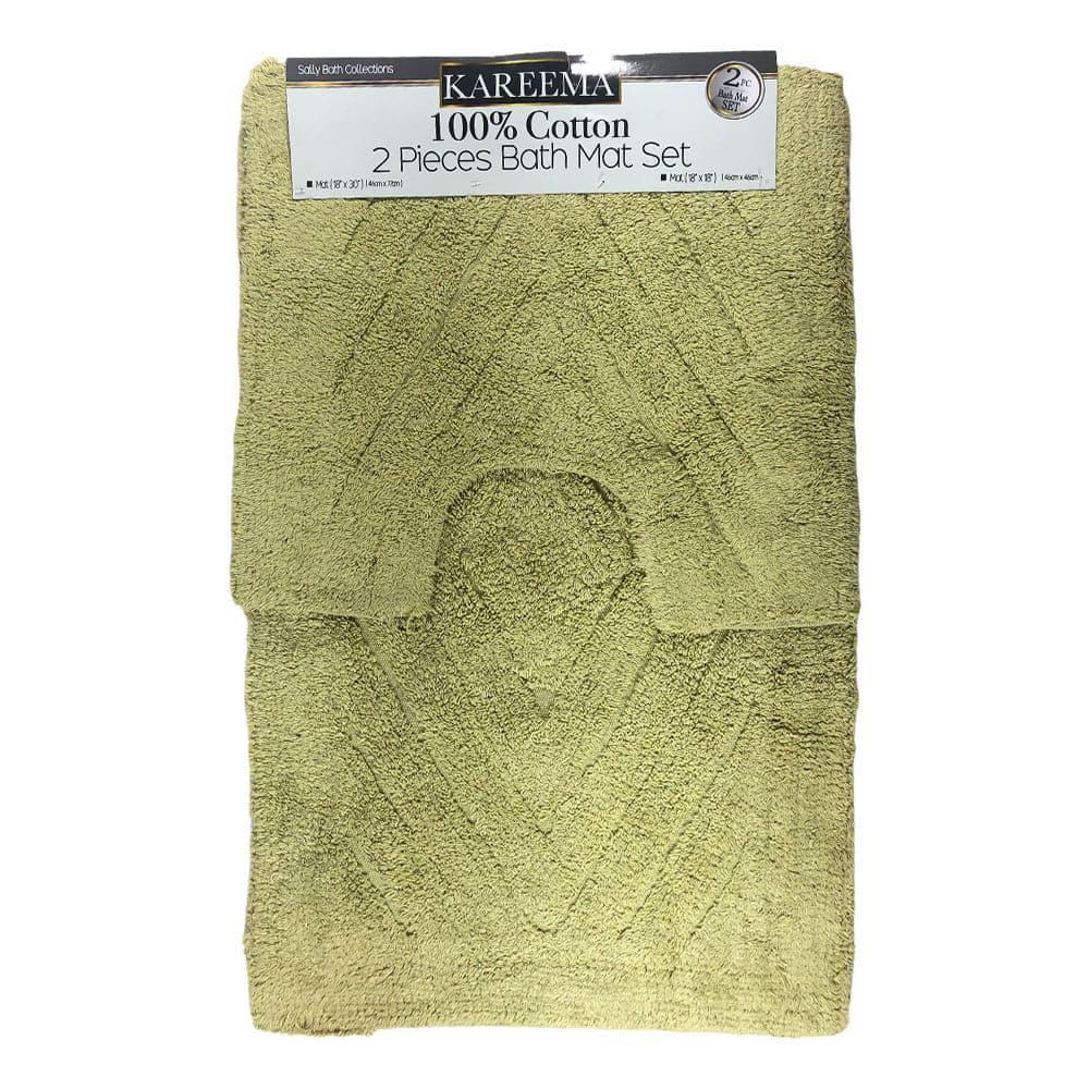 Alfombra Para Baño Sally Textile Kareema 2 Piezas - Lima Claro