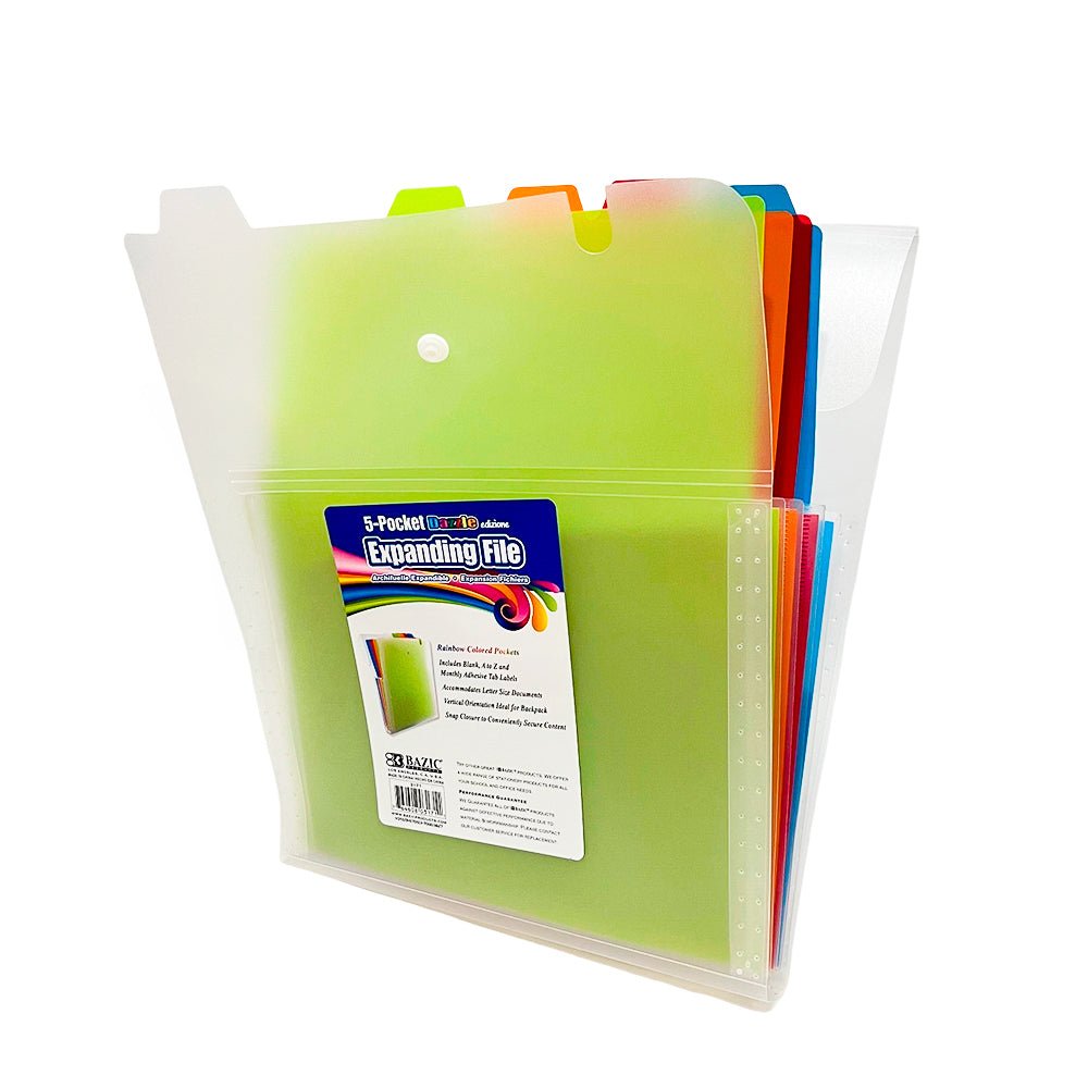 Archivador Tamaño Bazic / Carta / 5 Divisiones - Transparente – Colores - Bazic - Titan.com.pa - 764608031711