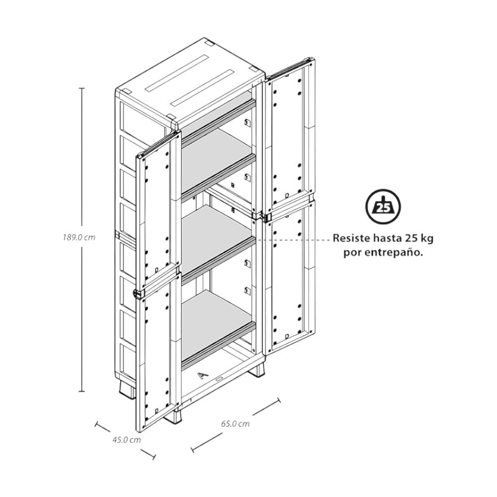 Armario Grande Rimax Textura Rattan - Taupe - Rimax - Titan.com.pa - 7705152103656