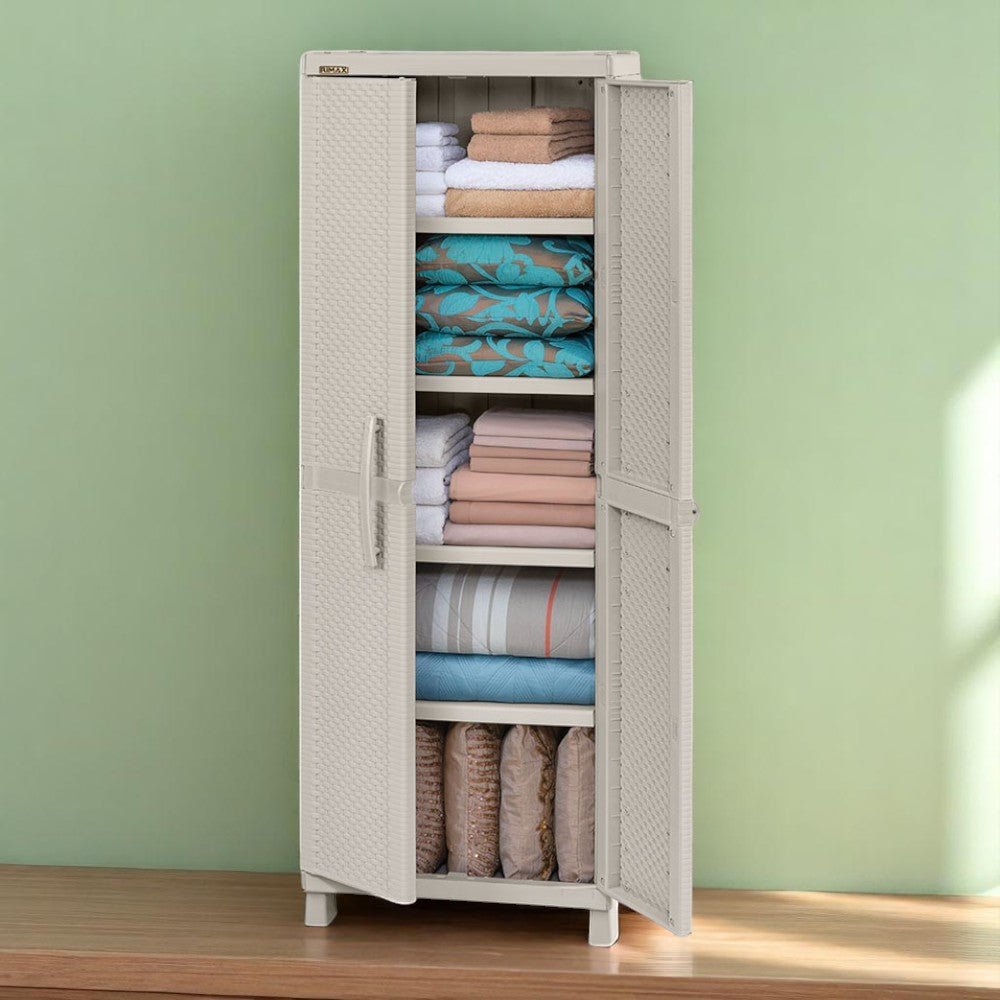 Armario Grande Rimax Textura Rattan - Taupe | Titan.com.pa