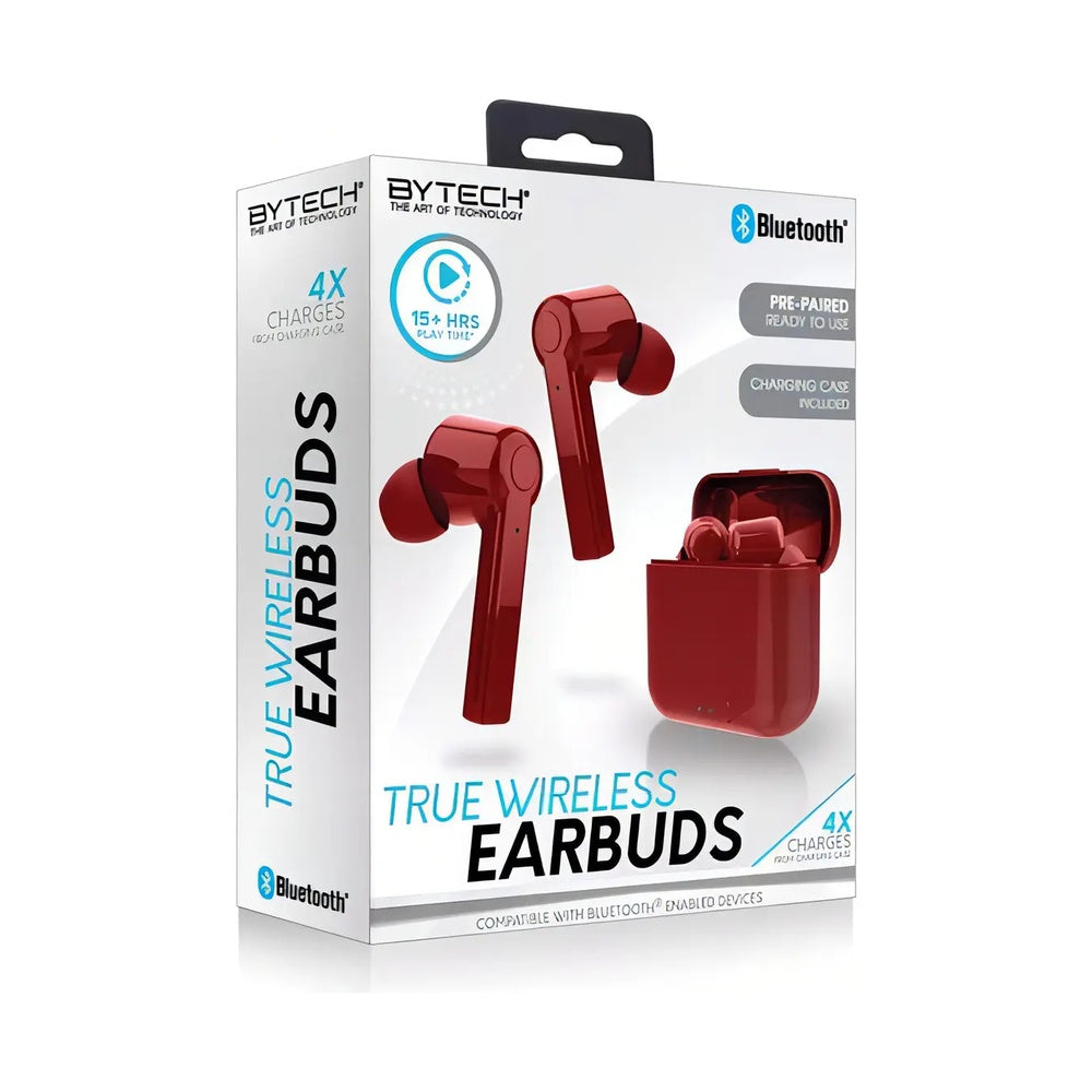 Audífonos Inalámbricos By Tech BE Rubber Earbuds Rojo con Micrófono - BY TECH - 10976102