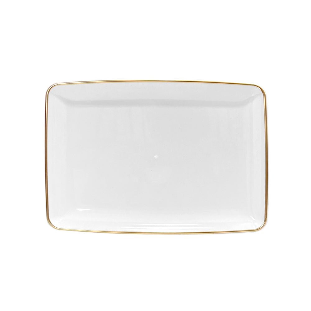 Bandeja Rectangular Para Servir Lillian / 11" x 8" / 3 Piezas / Blanca - Gold - Lillian - Titan.com.pa - 763615639408