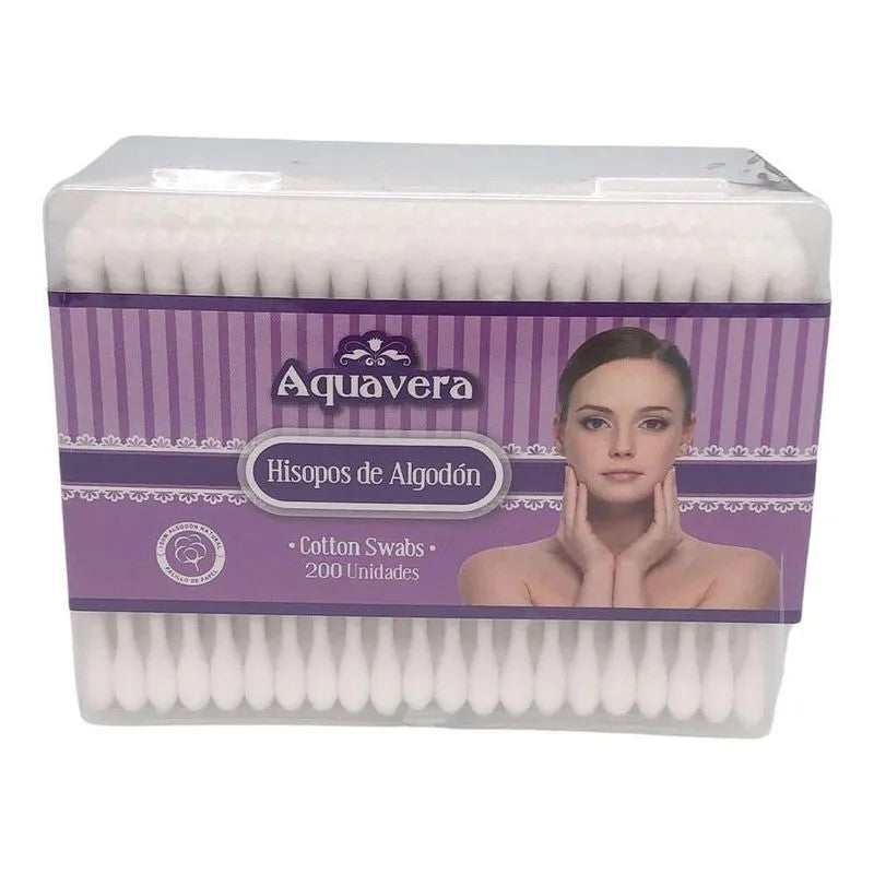 Hisopos de Algodón Aquavera de 200 Piezas