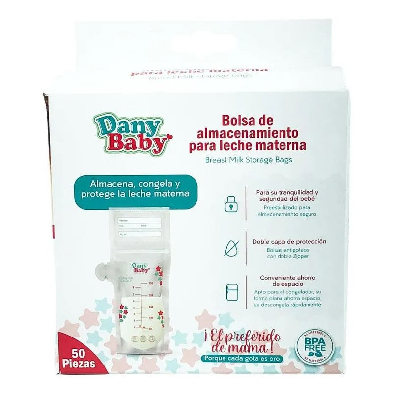 Bolsa de Almacenamiento Dany Baby Para Leche Materna 50 Piezas