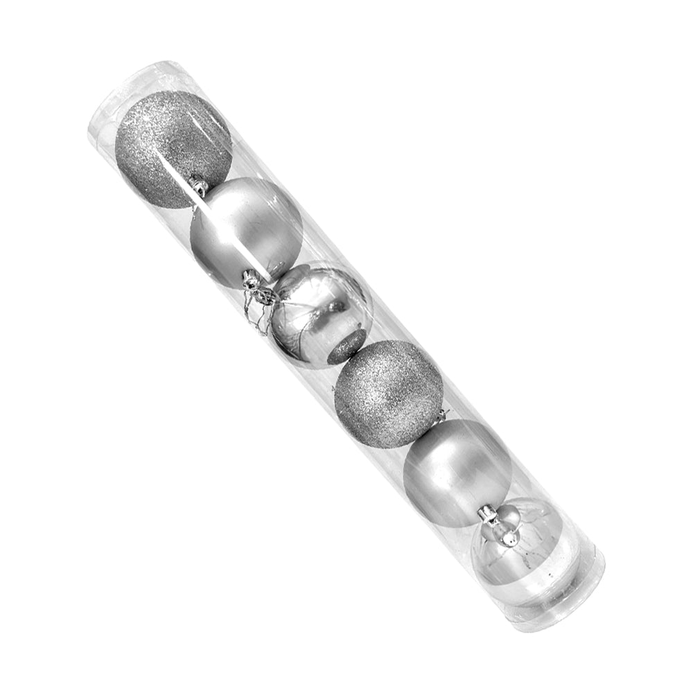 Bola Navideña 6 pza / Brillantes, Mate y Escarchado / Plateado / 8 cm / Maranelo Christmas - Maranelo Christmas - Titan.com.pa - 7453132421961