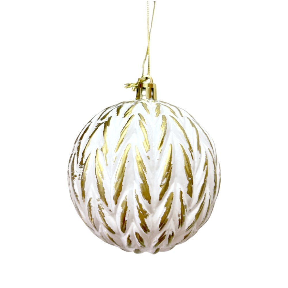 Bola Navideña Christmas Elegance de 8Cm / Blanco - Dorado - Christmas Elegance - Titan.com.pa - 2100000110827