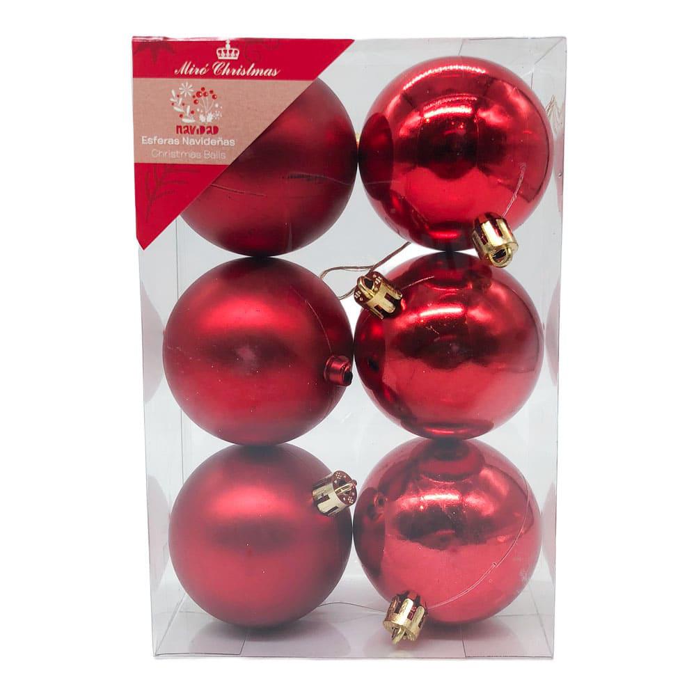 Bolas de Navidad Miro Christmas de 6 cm Lisas 6 Piezas