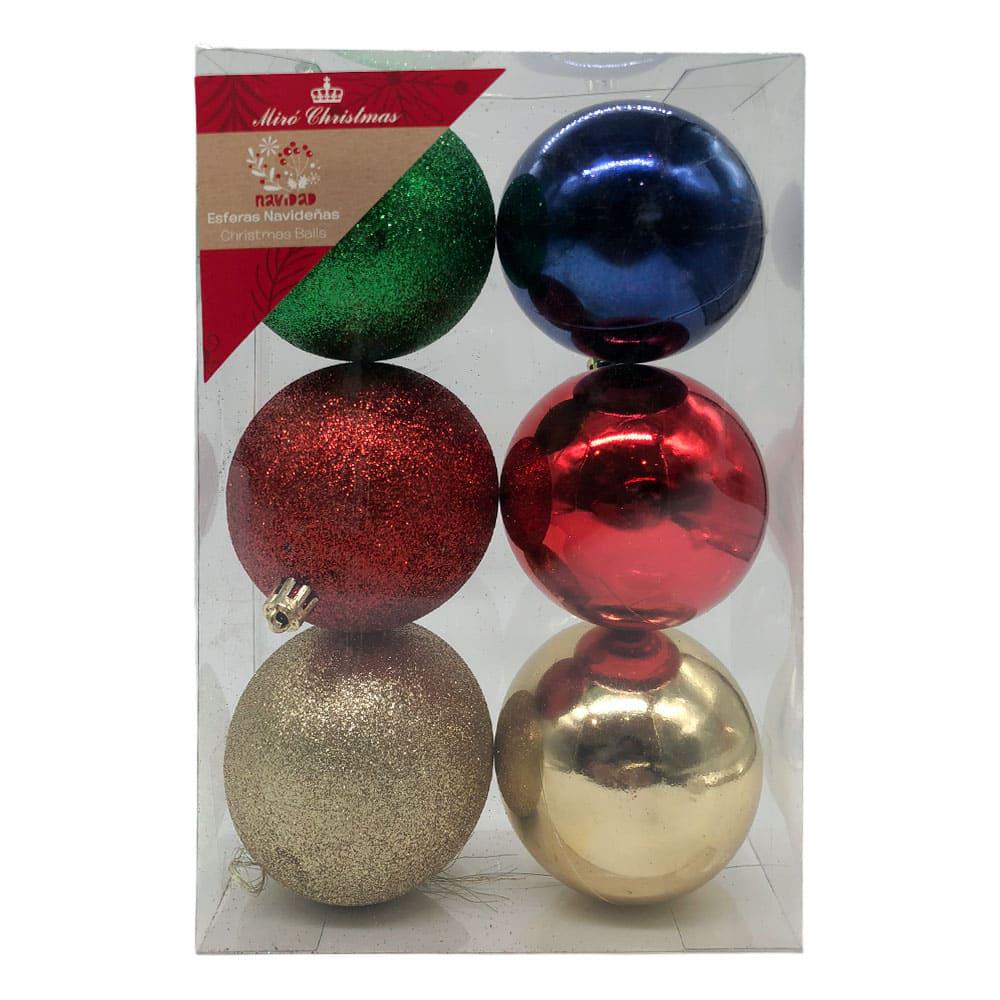 Bolas de Navidad Miro Christmas de 8 cm Brillantes 6 Piezas