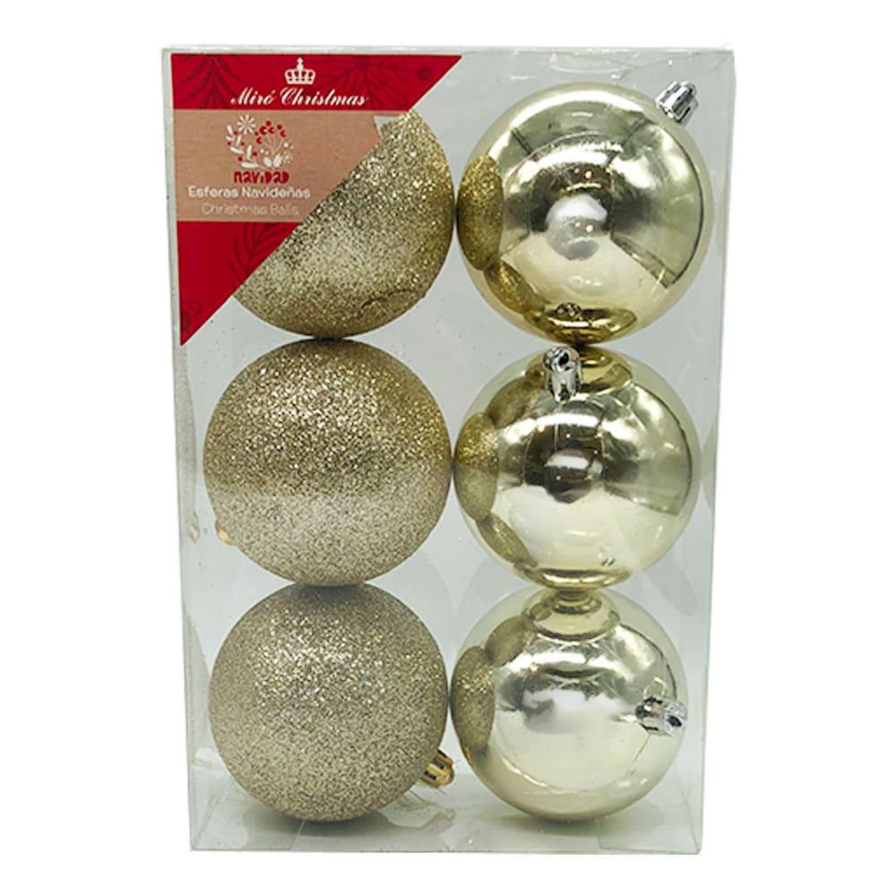 Bolas de Navidad Miro Christmas de 8 cm Brillantes 6 Piezas