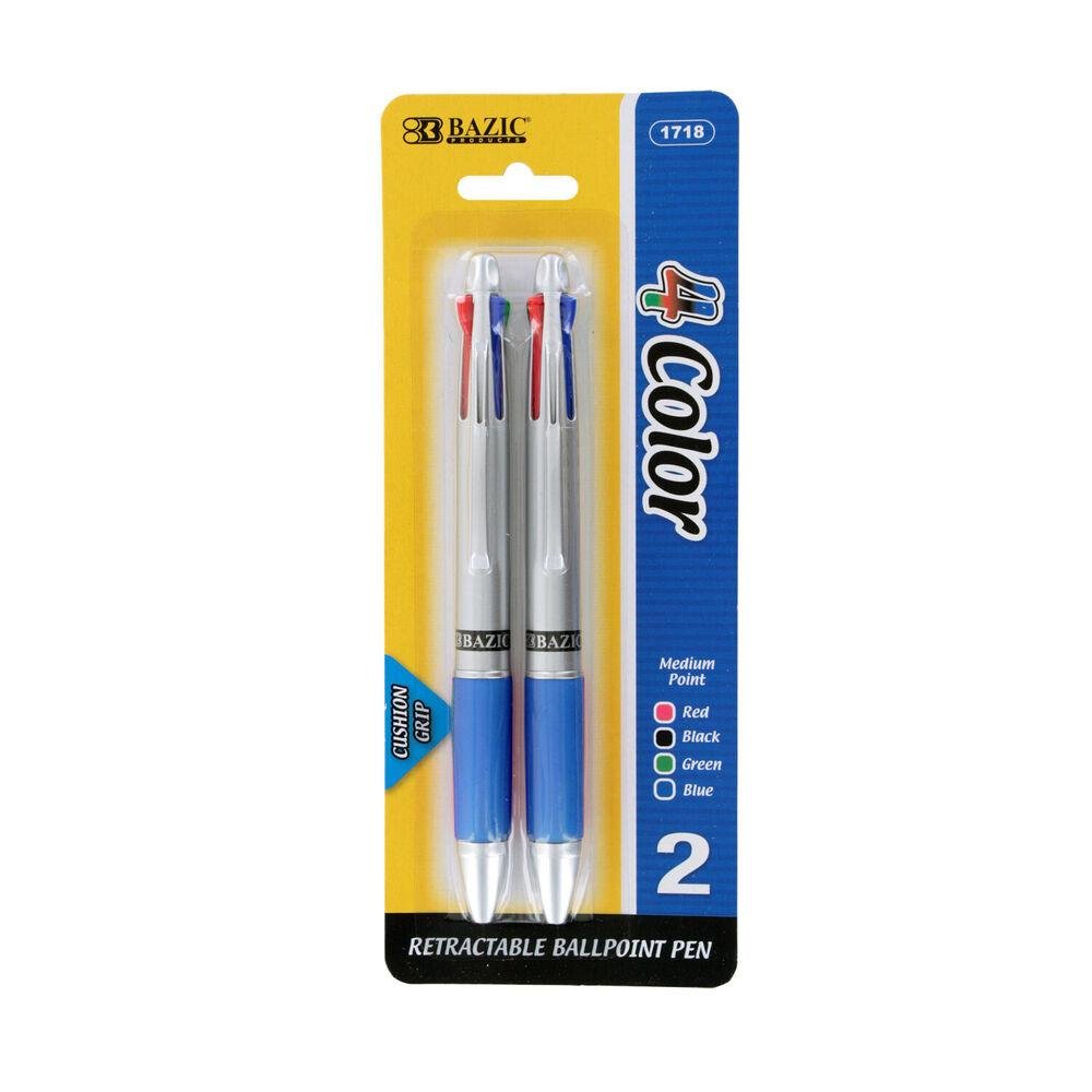 Bolígrafo Retráctil Bazic 4 Colores 2 Piezas - Surtido