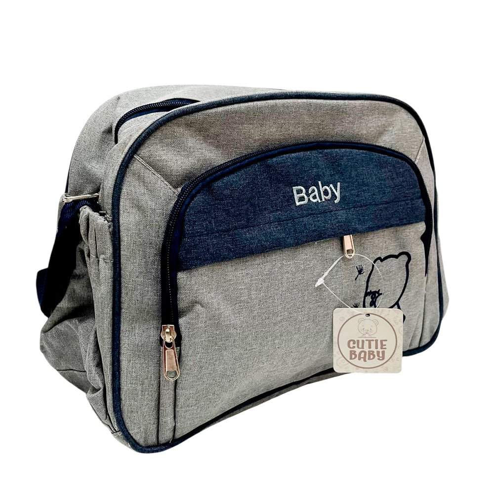 Bolso Pañalero Gris/Azul/Rosa - Cutie Baby