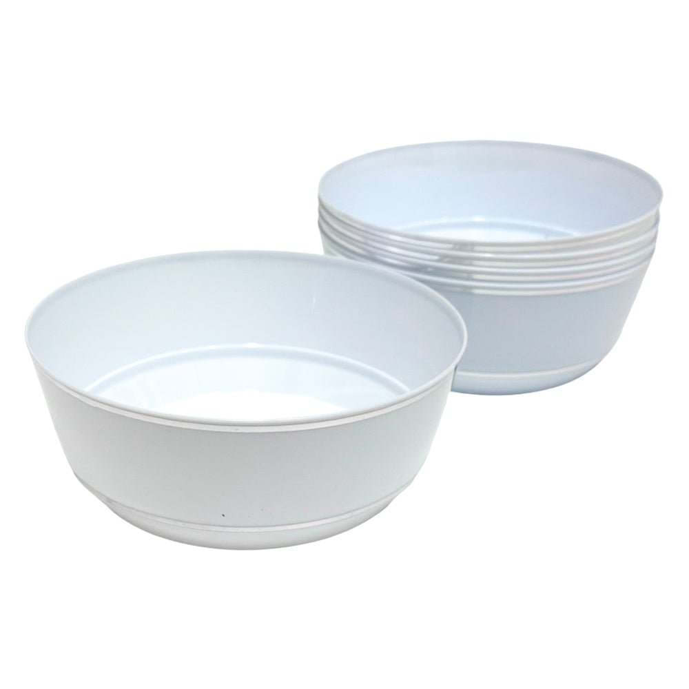 Bowl White/Silver de 14 oz Elegance Party
