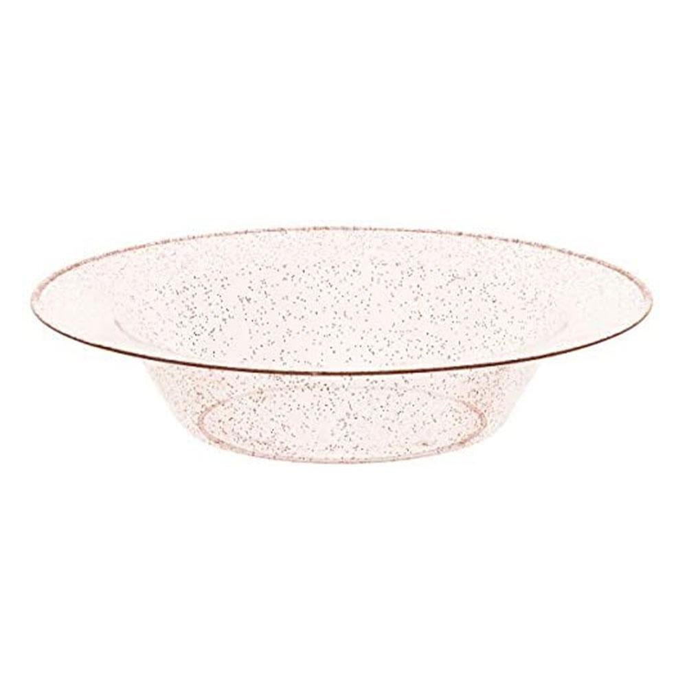 Bowl Lillian Plástico Rose Gold Glitter 14 oz
