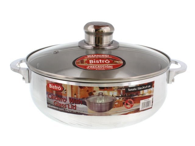 Caldero Bistro con Tapa de Vidrio 24Cm
