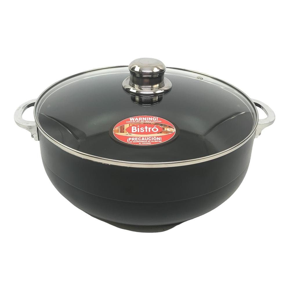 Caldero Bistro Con Tapa de Vidrio 30 cm