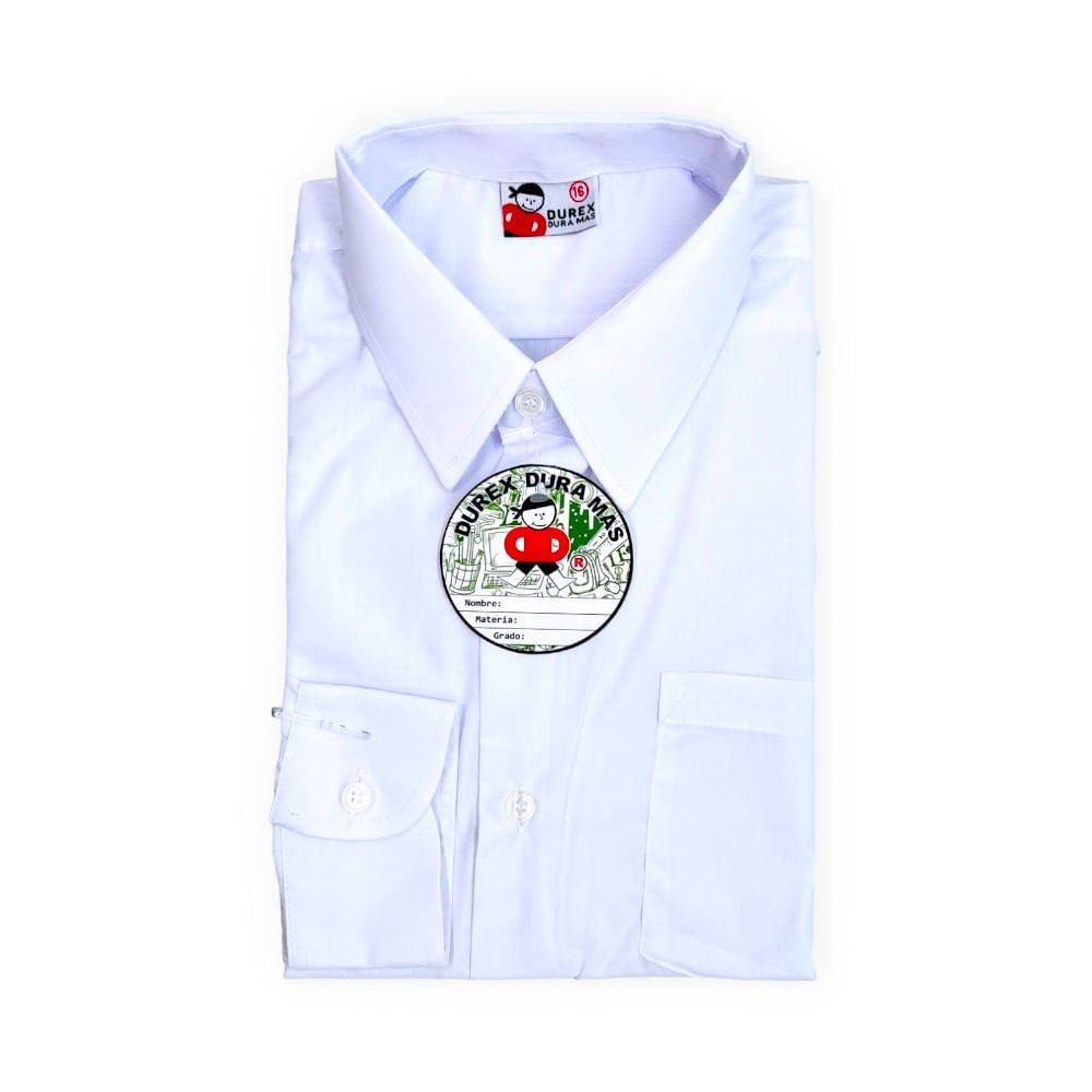 Camisa Escolar Blanca Durex Manga Larga - Talla 16