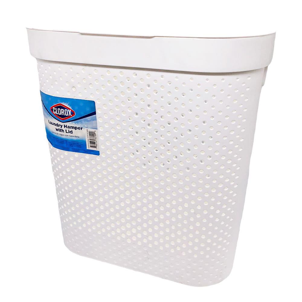 Canasta Para Ropa Clorox Plástico Con Tapa 43 cm x 45 cm x 34 cm