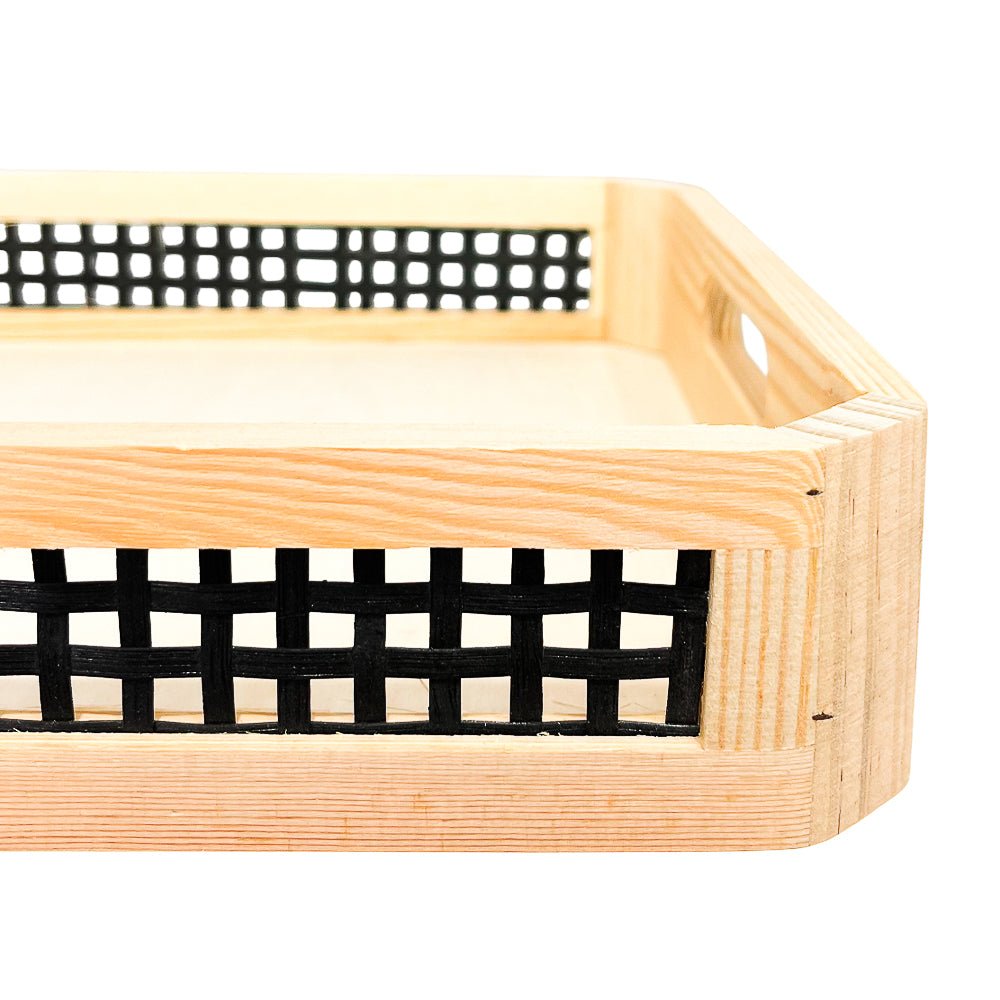 Canasta grande de madera para servir Home Elegance