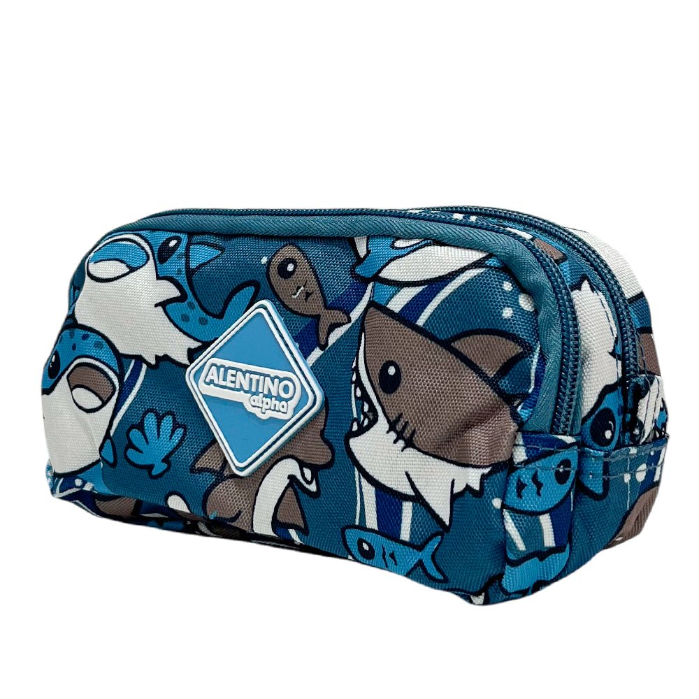 Cartuchera Escolar Alentino / New Alpha Shark / 2 Compartimentos - Alentino - Titan.com.pa - 4894300066547