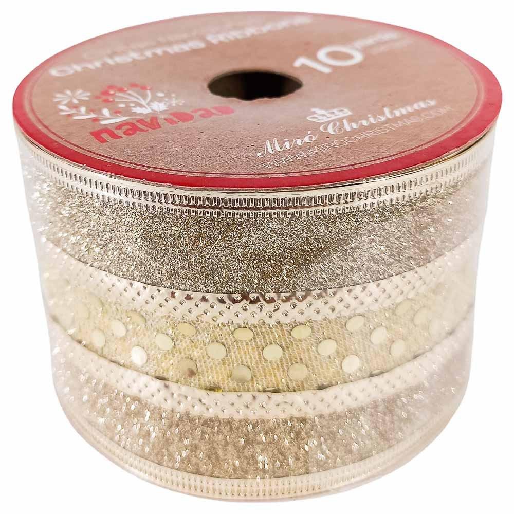 Cinta Decorativa Navideña Miro Christmas 2.5" x 10 yd - Surtido