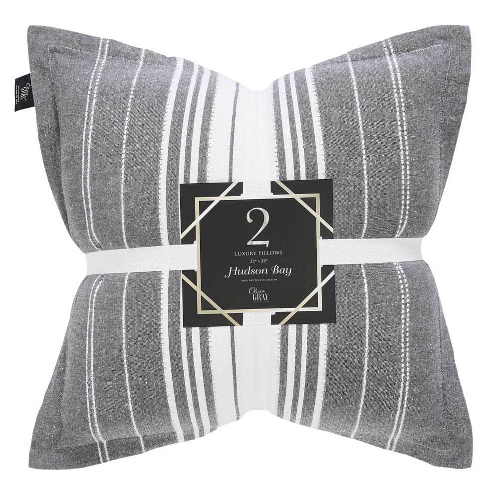 Cojin Decorativo Rt Designer Hudson Bay 2 Piezas - Gris Oscuro