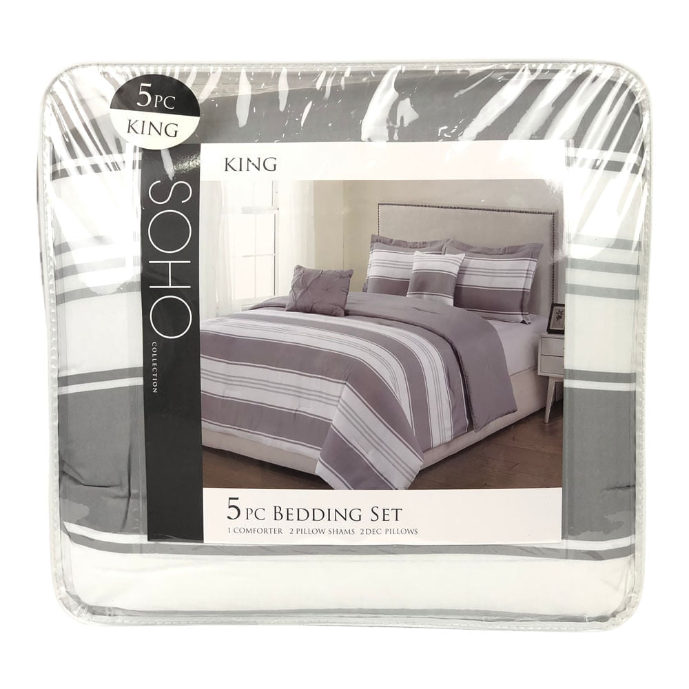 Comforter Crest Home Hampton Gris - QUEEN