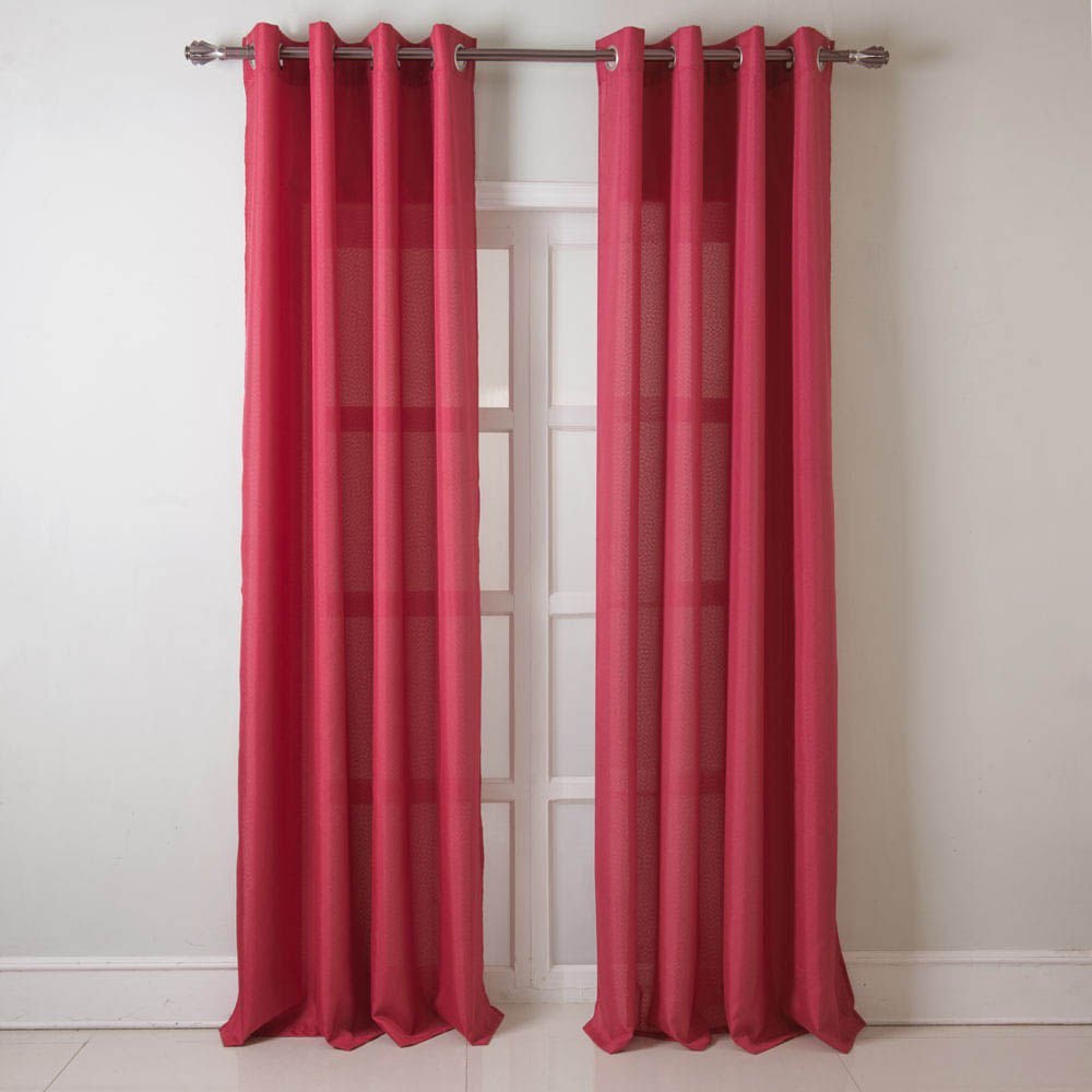 Cortina Asbury Rt Designer Con Aros 54" x 84" - Rojo
