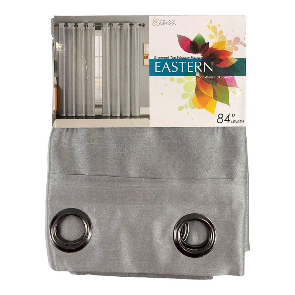 Cortina Be Artistic Eastern Con Aros 55" x 84" - Gris Claro