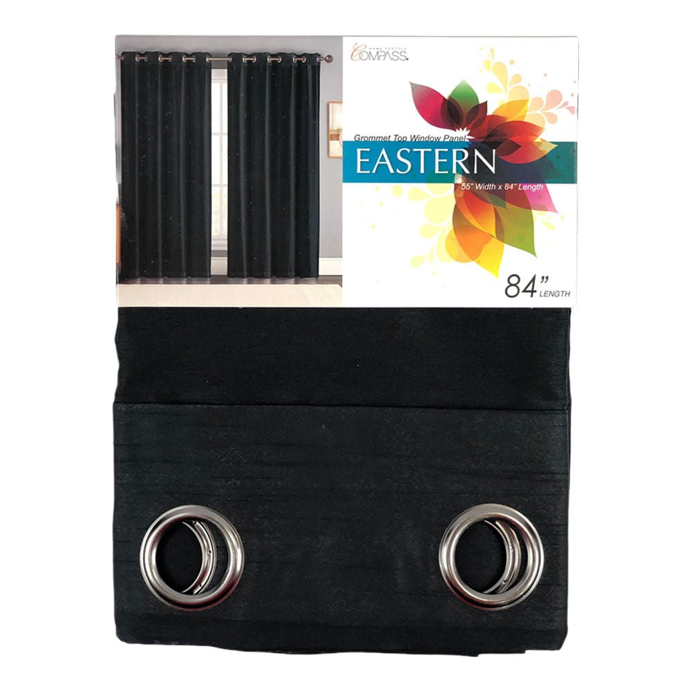 Cortina Be Artistic Eastern Con Aros 55" x 84" - Negro