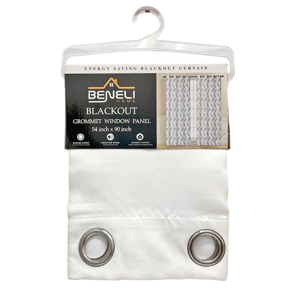 Cortina Blackout Blanca con Aros / Beneli Home / 54"x90" - Beneli Home - Titan.com.pa - 7453129426382