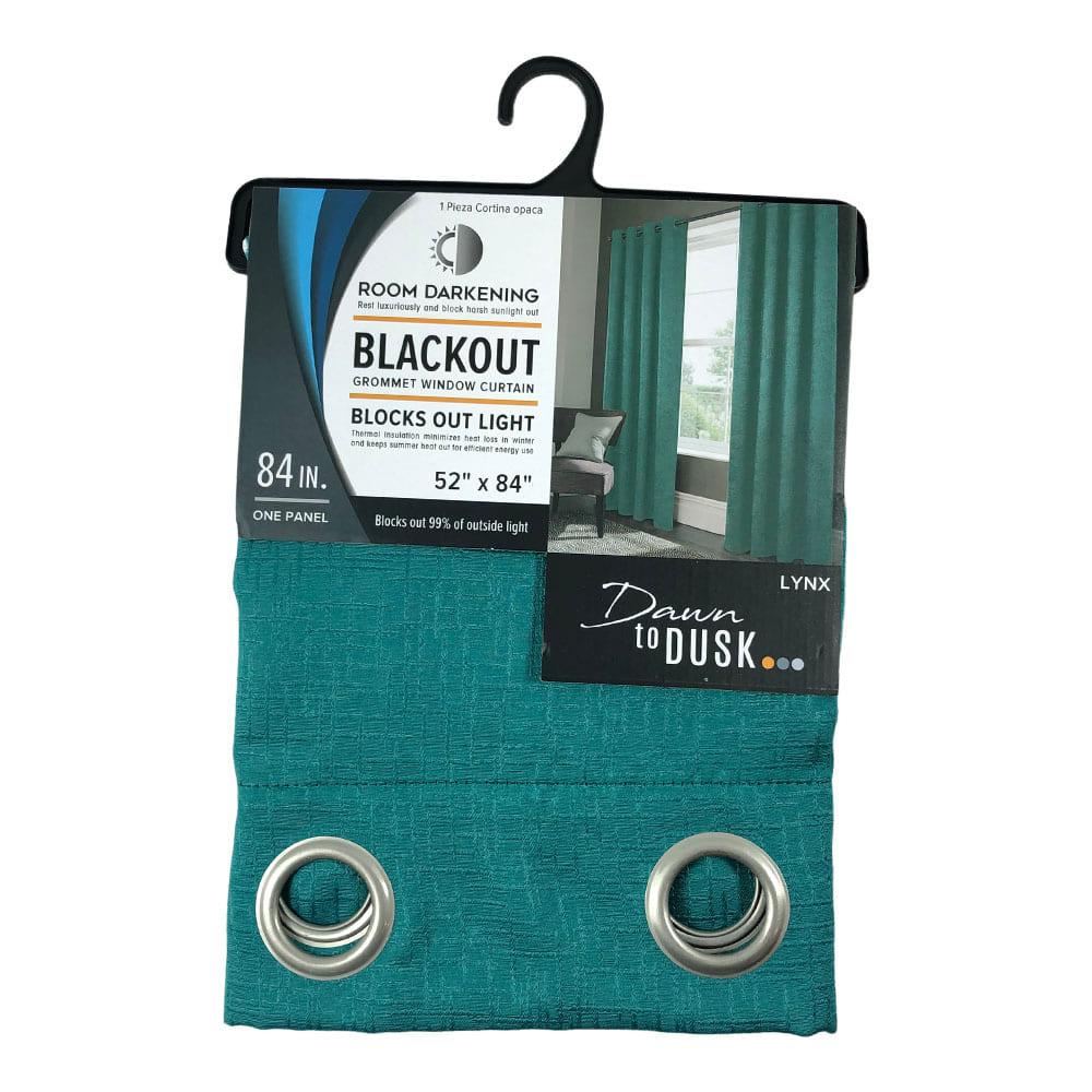 Cortina Blackout Lynx Con Aros 52" x 84" - Aguamarina Oscuro