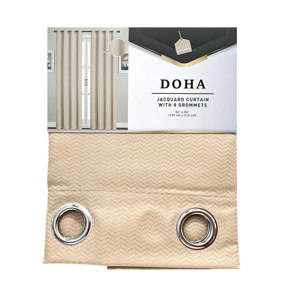 Cortina Doha Home Elegance / Taupe con Aros – 54" x 84" - Home Elegance - Titan.com.pa - 2100000051946