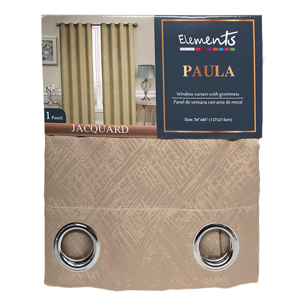 Cortina Elements Furniture Paula Con Aros 54" x 84" - Beige Oscuro